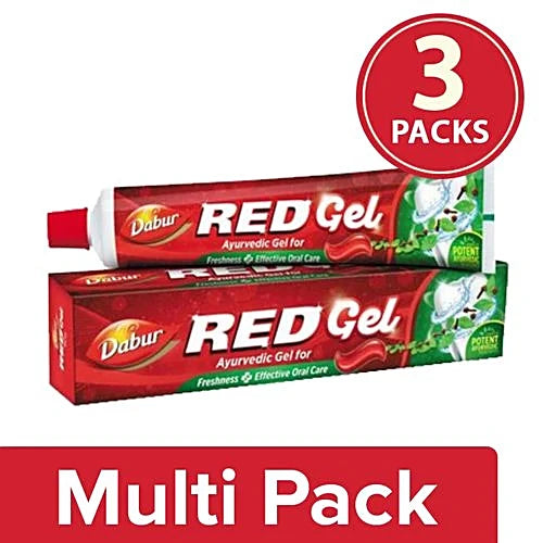 -Dabur Red Toothpaste - Ayurvedic Gel, 3x150 g Multipack