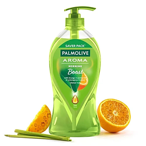 -Palmolive Aroma Morning Boost Shower Gel - With Orange Essential Oil & Lemongrass Extract, 750 ml