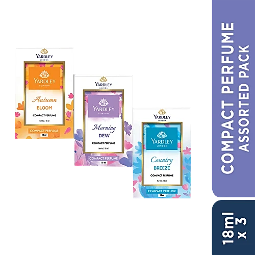 Yardley London Compact Perfume Tripack - Autumn Bloom + Country Breeze + Morning Dew Pack of 3, 18 ml Pack of 3