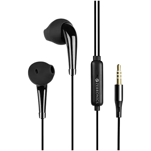 Zebronics H Earphones With Mic - Calyx Black, 1 pc