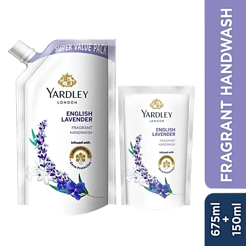 Yardley London English Lavender Fragrant Handwash, 675 ml (Get 150 ml Free)