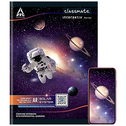 Classmate Interaktiv AR Exercise Notebook - Ruled, Single Line, Soft Bound, A4, 140 Pages, 1 pc