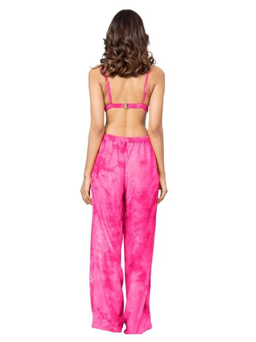 Women Viscose Rayon Tie and Dye Top & Pant Beachwear Co-Ord Set