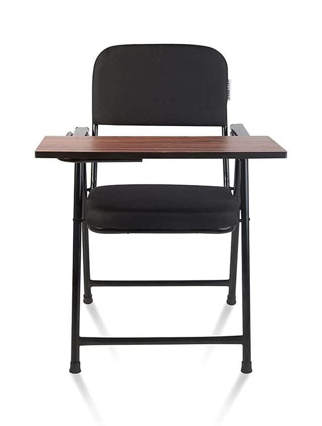 VD Creative, Folding Study Chair with Cushion & Adjustable Writing Pad Fabric Study Folding Chair (Black, Pre-Assembled)