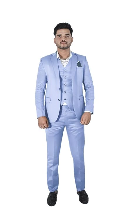 Active Fashion Men's Regular Fit Three Piece Suit, Coat Pant Set with Waist Coat