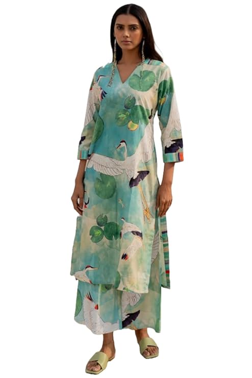 Women's Cotton Blend Kurta & Palazzo