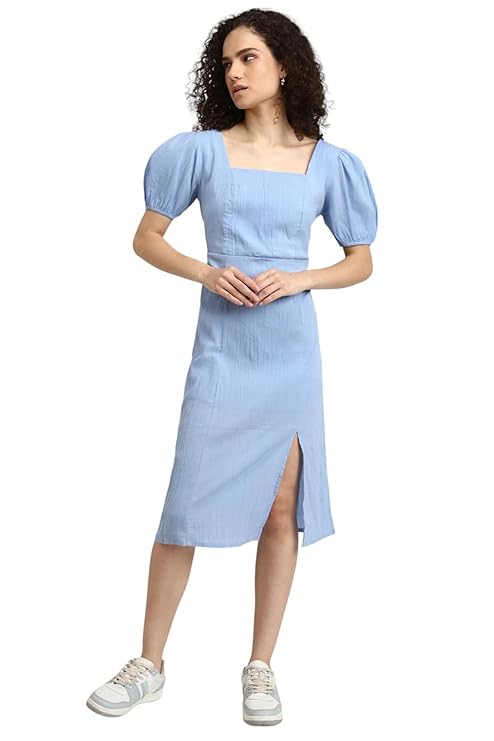 Women Solid Regular Fit Knee Length Dress