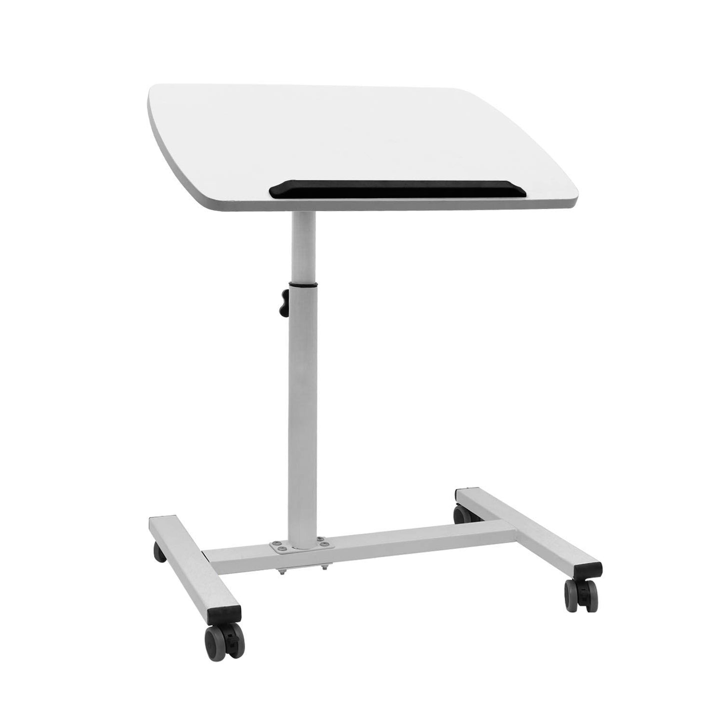 ABOUT SPACE Laptop Table - Multipurpose Portable Study Desk - Height Adjustable Foldable Bed Table for Work from Home, Online Classes, Office(L 54 X B 32 X H 69-90 Cm, White) - Alloy Steel