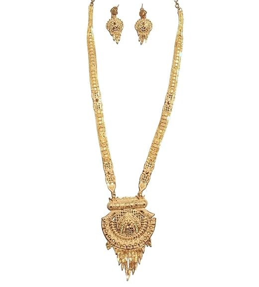 1 Gram gold plated(Real gold look) Rani Haar/necklace set for girls and women.