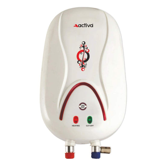 ACTIVA 3 KVA Instant 1 Litre. Anti Rust Coated Tank Geyser with Full ABS Body, 5 Year Warranty HOTMAK (Ivory),Wall