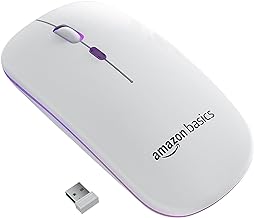 z- basics Rechargeable Wireless Mouse with RGB LED Backlit 1600 DPI Ergonomic Mouse for Laptop, PC