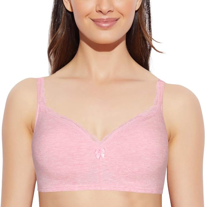 Women's Everyday Cotton Balconette T-Shirt Bra - Full Support, Padded, Non-Wired, Full Coverage, Lightweight Cups and Seamless Finish