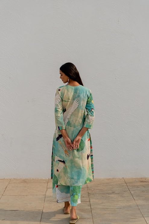 Women's Cotton Blend Kurta & Palazzo