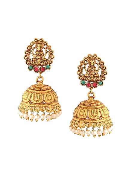 Yellow Chimes Earrings for Women and Girls Traditional Chandbali Earrings Gold Plated | Beads Drop Temple Earrings | Birthday Gift for girls and women Anniversary Gift for Wife