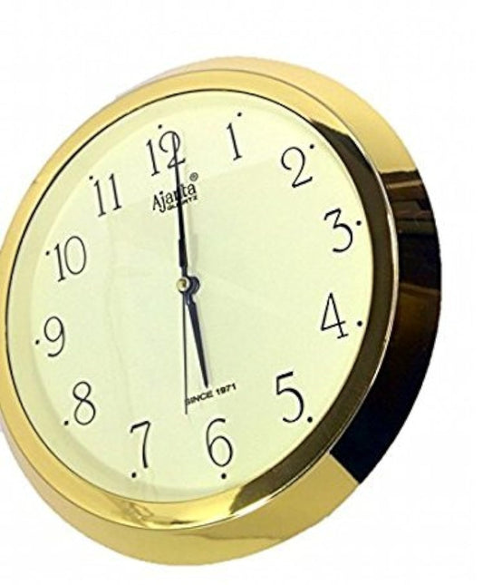 Ajanta Quartz Analog Wall Clock (Golden) 25 cm X 25 cm,Plastic