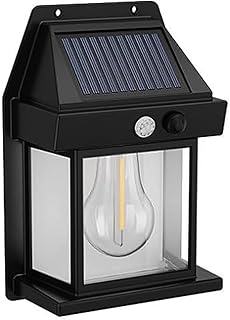 AADYA ALLEY Solar Wall Lights Outdoor, Wireless Dusk to Dawn Porch Lights Fixture, Solar Wall Lantern with 3 Modes & Motion Sensor, Waterproof Exterior Lighting with Clear Panel for Entryway Outdoor