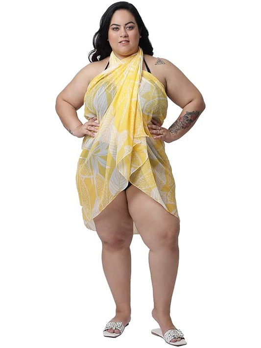 Women's Plus Size Floral Printed Summer Beachwear Swimwear Stylish Coverup Sarongs for Teen