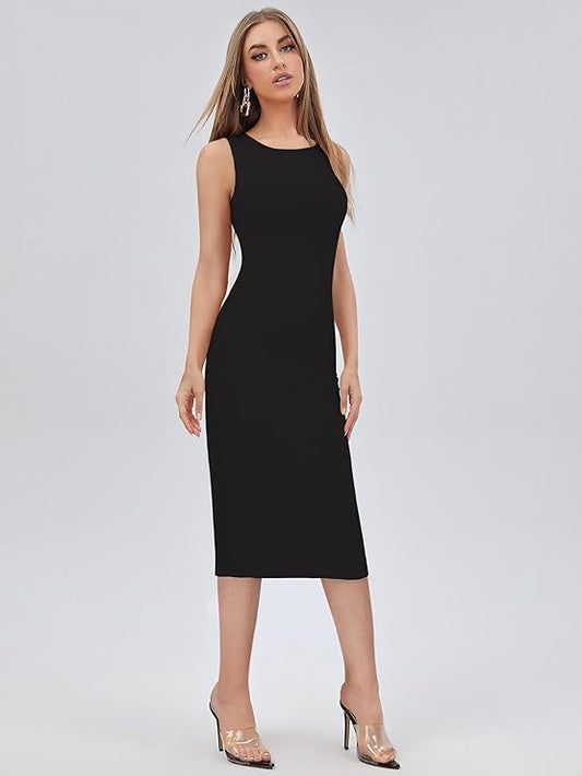 Women's Lycra Solid Bodycon Western Dress | Dress for Women | A line Dress | Winter Dress | Western Dress | Latest Women Dress | Trendy Dress | Midi Dress