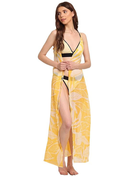 Women's Printed Swimwear Beachwear Cover-Up Dress for Teen