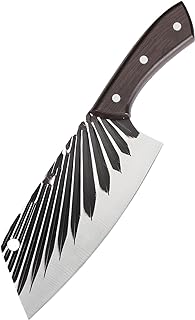 z-Agabani Meat Cleaver Knife, Professional Chopping Knife with Heavy Duty Blade and Black Handle, German Military Grade Composite Steel, Chinese Chef's Cutting Knife for Home Kitchen & Restaurant