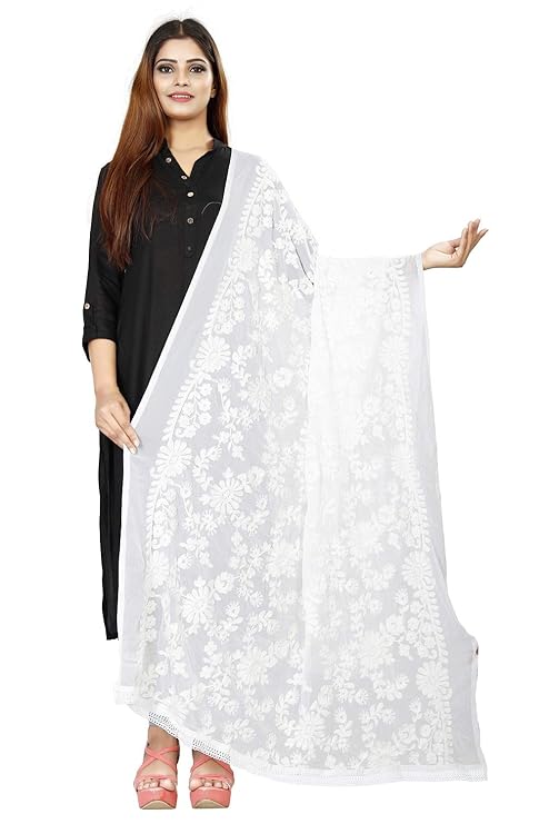 Women's Embroidered Chiffon Dupatta