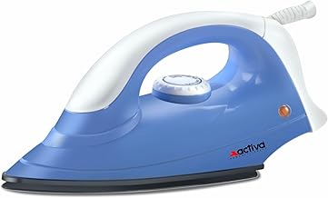 ACTIVA Plastic Coral 900 Watts Light Weight Dry Iron Blue & White Come With 1+1 Year Warranty (Coral_Dry Iron)