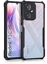 WOW IMAGINE Shock Proof Clear Back Case Mobile Cover for Xiaomi Redmi 13C 5G | Poco M6 5G (Hard | Hybrid PC + TPU | Full Armour Device & Camera Protection | Black)