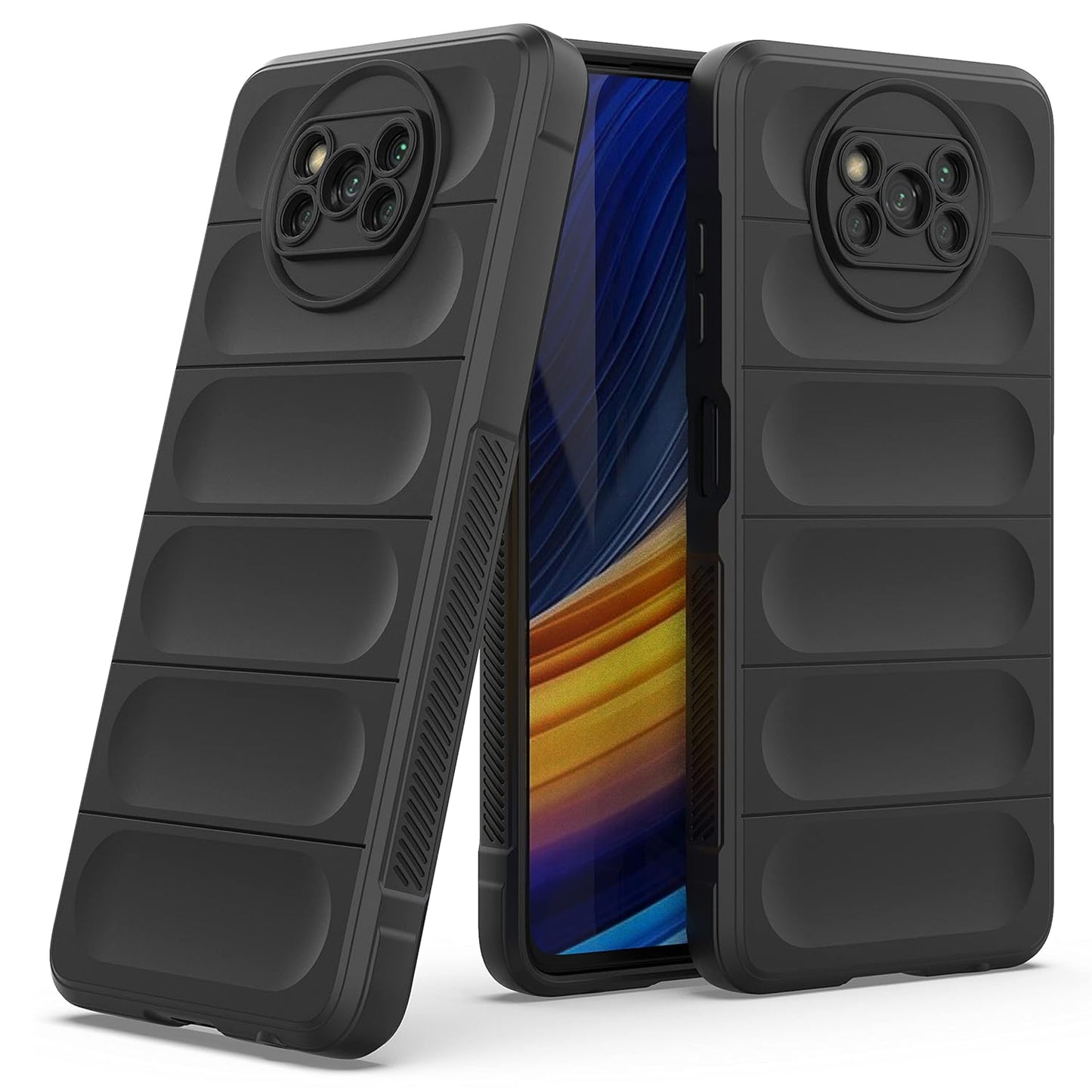 Zapcase Back Case Cover for Poco X3 / Poco X3 Pro | Compatible for Poco X3 / Poco X3 Pro Back Case Cover | Liquid Silicon Case for Poco X3 / Poco X3 Pro with Camera Protection|Black