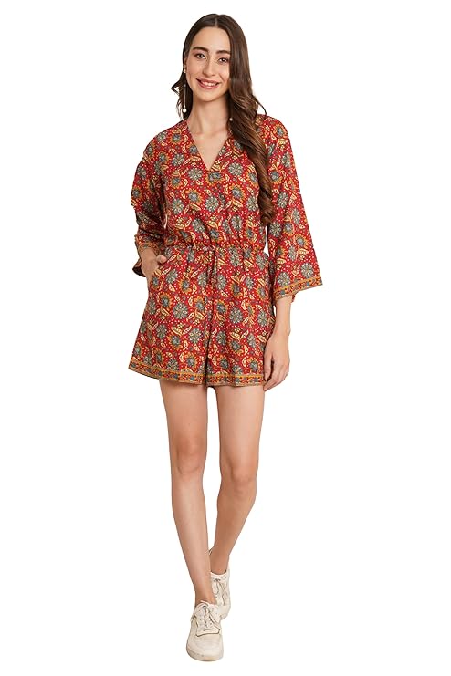 aipuri Cotton Printed Playsuit for Women