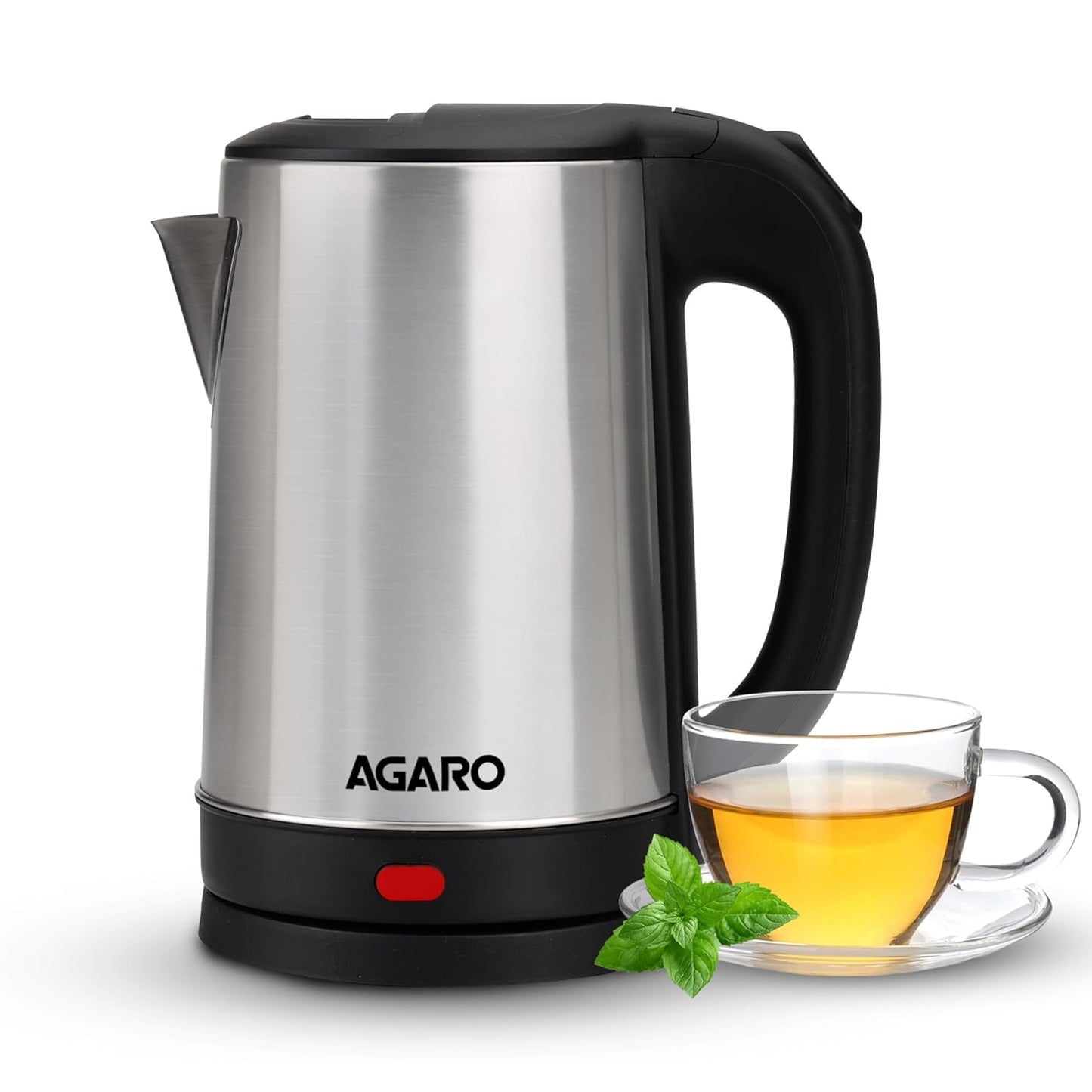 AGARO Sonnet Electric Kettle, 1.5L, 1500W, Stainless Steel Body, Quick Boil, Water Boiler, Hot Water Kettle , For Making Black Tea & Black Coffee, Instant Noodles, Auto Shut Off, Cool Touch Handle