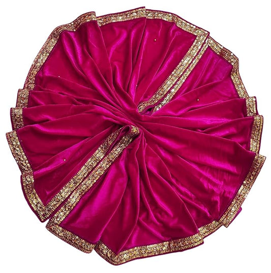 Women's Stole Dupatta In Velvet With Cross Design Border (length -2.25m, Width-75cm)