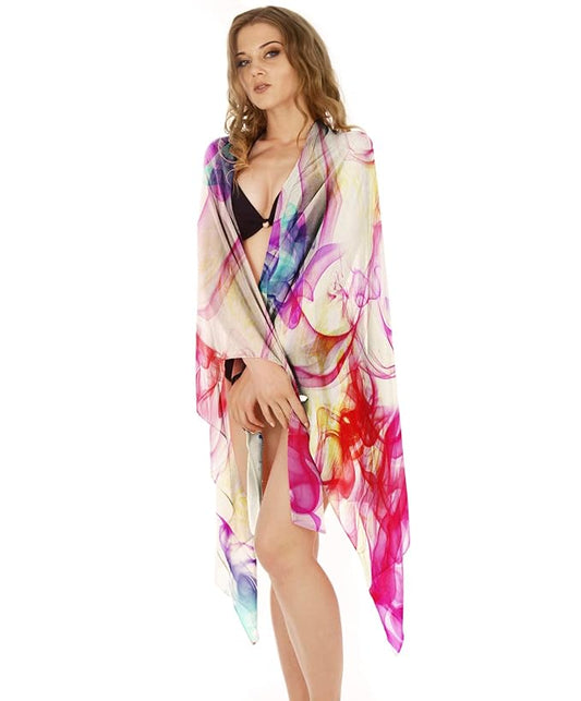 Women's Premium Beach Body Coverup Pareo Sarong Swimsuit, Free Size