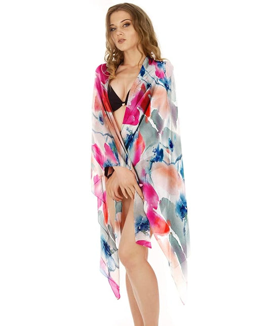 Women's Beachwear Wrap Pareo Sarong Swimsuit Body Coverup Dress, Free Size Multicolour