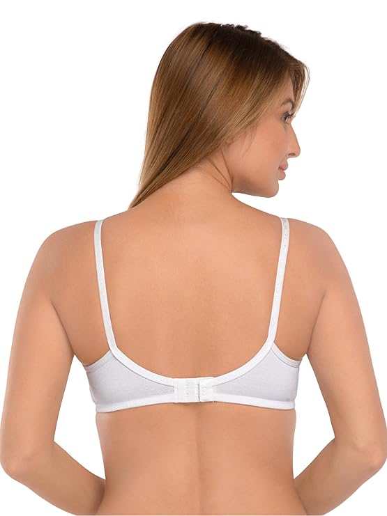 Women's Girls Cotton Brassiere Non-Padded Wire-Free Full Coverage Comfort-fit with Strap Adjustment Everyday Use Seamless T-Shirt Bra - NDSZN