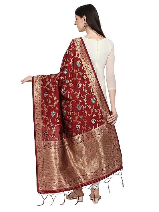 Women's Floral Silk Blend Dupatta