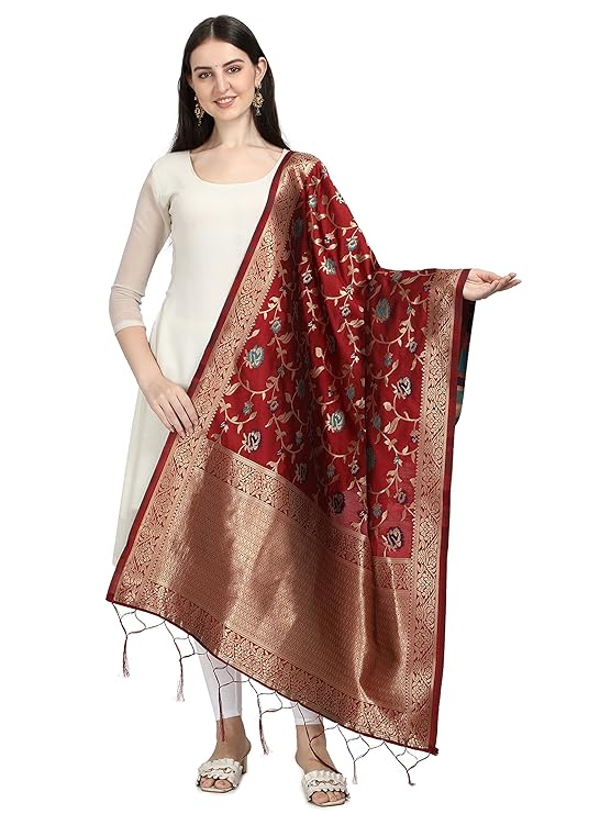 Women's Floral Silk Blend Dupatta