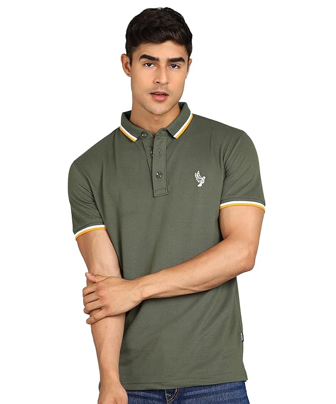 Alan Jones Clothing Men's Solid Slim Fit Polo T-Shirt