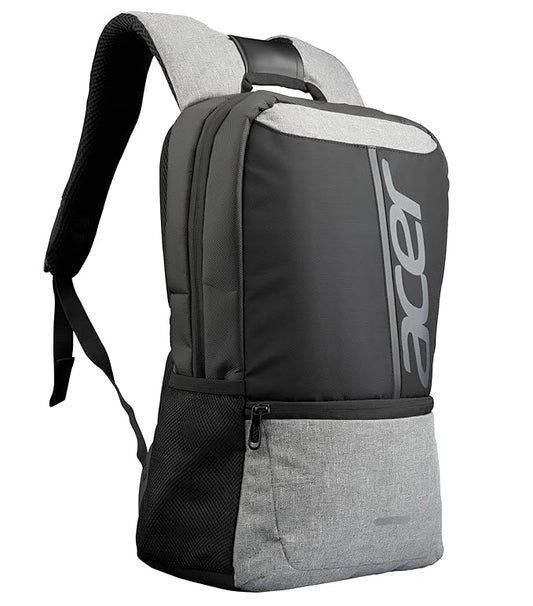 Acer Lite Extra Soft Padded Notebook Backpack Panel with Airmesh (16 Litre Capacity/Heavy Duty SBS Zippers/Premium 1680D Polyester Fabric) Premium Black and Grey