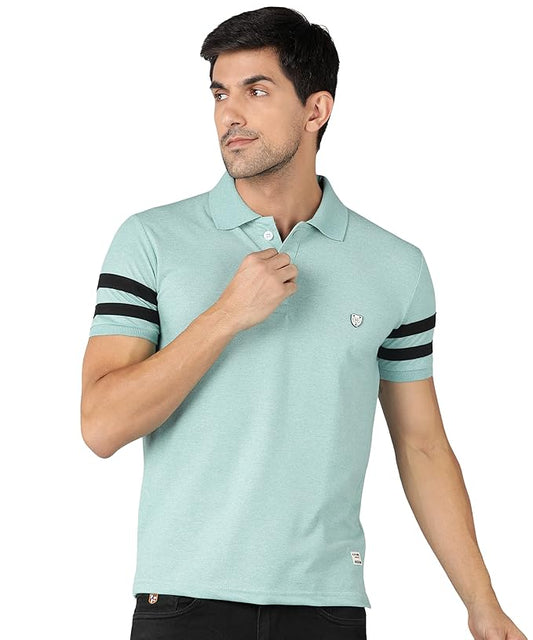 Alan Jones Clothing Men's Regular Soild Polo Regular Fit T-Shirt