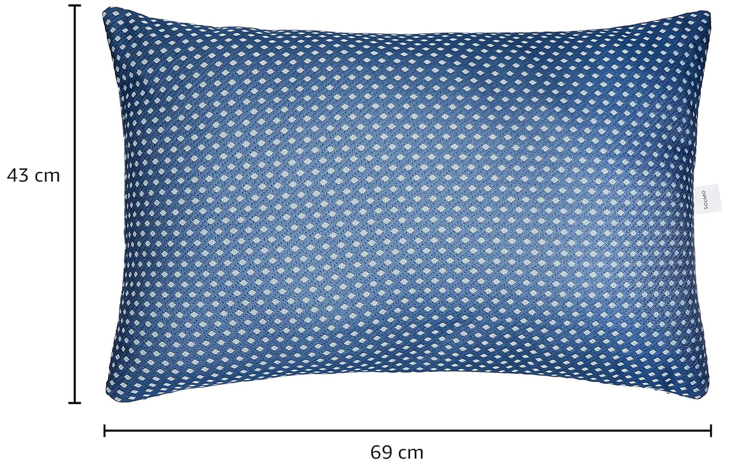 Amazon Brand - Solimo Microfibre & Polyester 4-Piece Premium Bed Pillow Set, Microfibre, Blue & White, 43 X 69 X 17 Cm