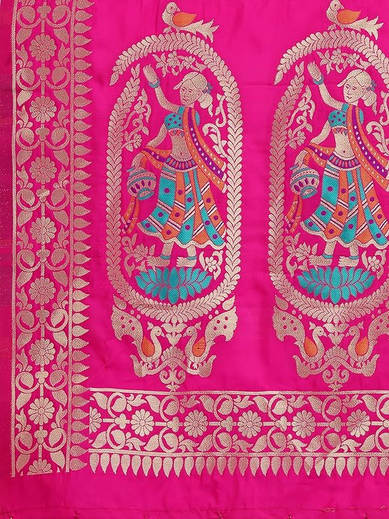 Women's Woven Banarasi Silk Zari Dupatta/Chunni, Width 1 Meter, Length 2.5 Meter