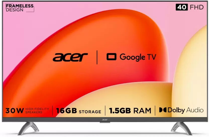 Acer Advanced I Series 102 cm (40 inch) Full HD LED Smart Google TV with 1.5GB RAM, 16GB Storage, 30W Dolby Audio  (AR40GR2841FDFL)